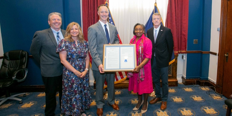 Majority Leader Stewart-Cousins commemorated the 150th anniversary of the Village of Sleepy Hollow with a Senate Resolution