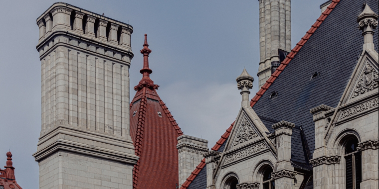 Roof of the New York State Capitol in Albany, New York.