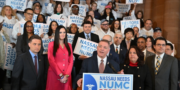 Lawmakers, Health Care Heroes, & Hospital Leadership Rally in Albany for Support for Nassau University Medical Center