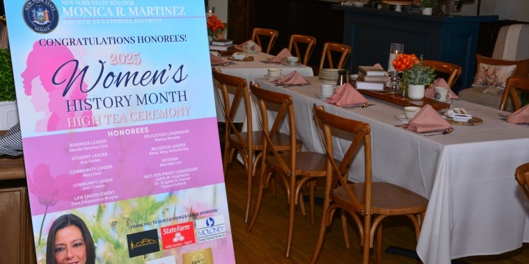 Sen. Martinez honors accomplished female leaders in the Fourth Senatorial District during Women's History Month Photo of Senator Martinez's Women's History Month Celebration Poster and Event Venue