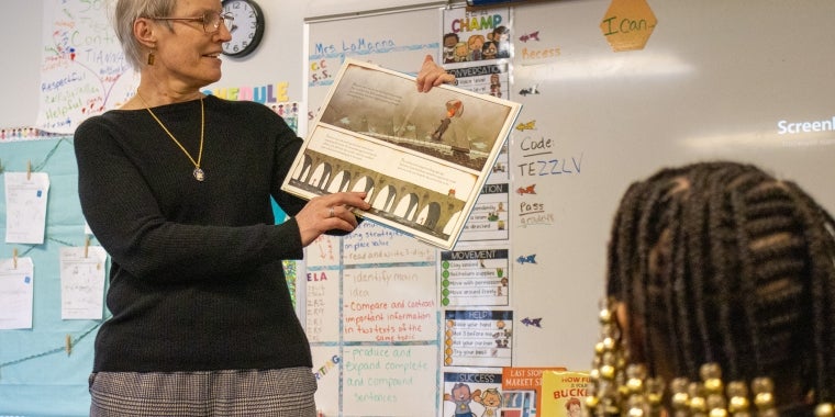Senator May Reads to Middle School