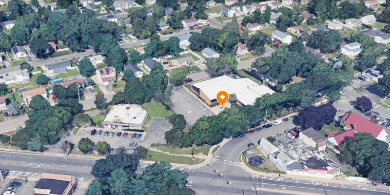 Overhead image of the Wyandanch Public Library