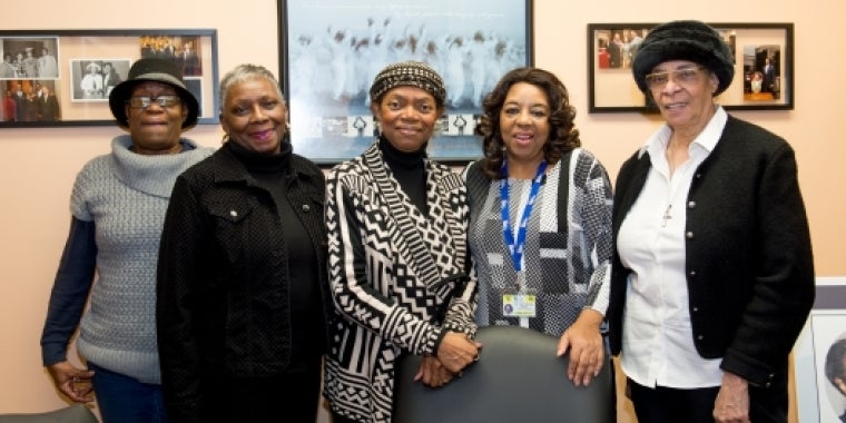 Senator Montgomery meets with Cumberland D&T Auxiliary Board Members Hiawatha Campbell, Alyce Farrior, Pauline Moore and Jacqueline Narrine.