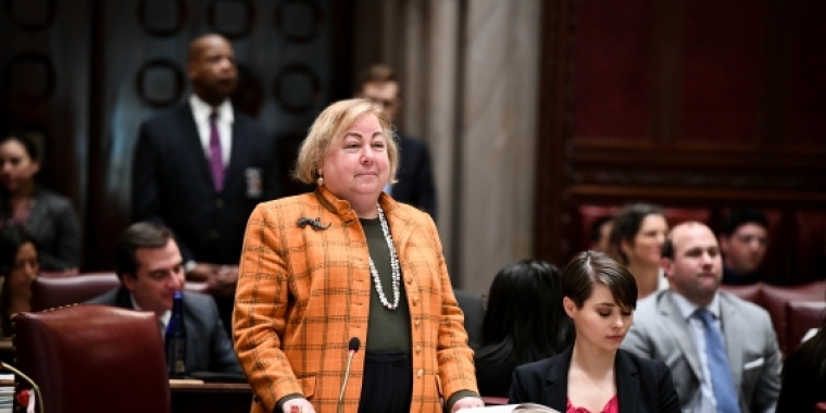 Senator Krueger on the Senate floor