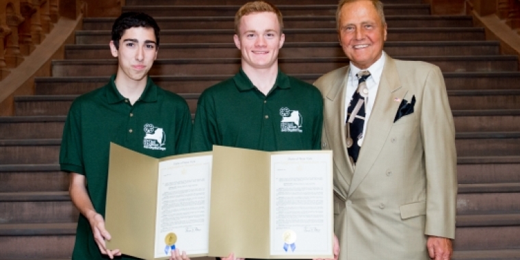 Senator Bonacic is pictured with (L-R) Michael Anthony Curio and Sawyer Cooks.