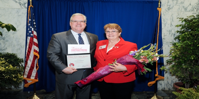 Two years ago, O'Mara honored Carmella Hoffman, Owner and Operator of Sunset View Creamery and a driving force behind the Finger Lakes Cheese Alliance, as a New York State Senate 2017 "Woman of Distinction." 