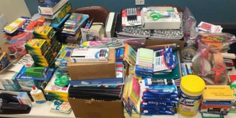 Back to School supplies donated to the district office!  Back to School Supplies