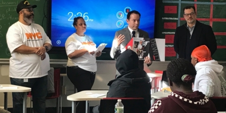 Students deliver a presentation 