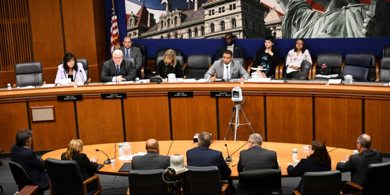 Senator O'Mara hears testimony from local district attorneys at a public hearing in Albany in October.