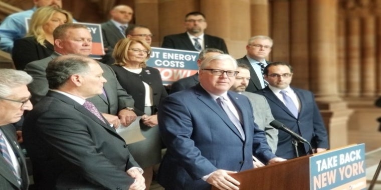 "This state is at a crossroads," said Senator O'Mara. "This state is at a crossroads," said Senator O'Mara.