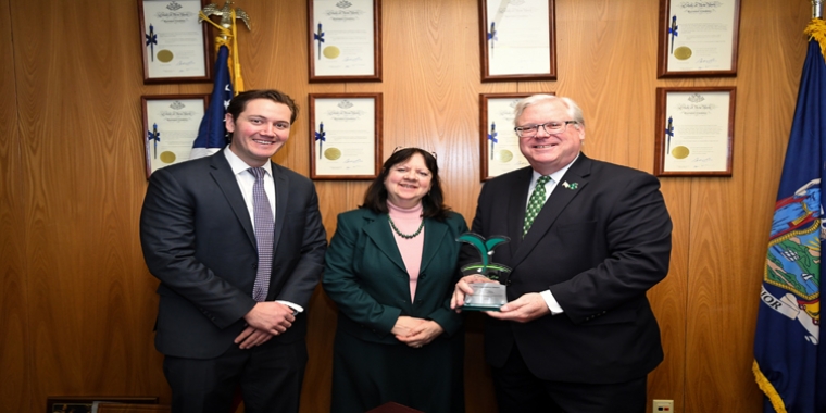 From left to right: CropLife America Government Relations Director Riley Titius, CropLife America State Representative Barbara Ahern, and Senator O'Mara.