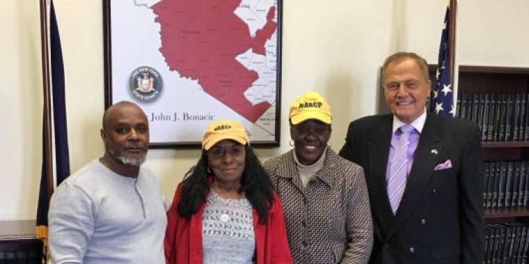 Senator Bonacic is pictured with (L-R) Kenneth Jeter, Tamara Norman, and Maude Bruce.
