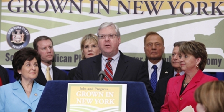 Senator O'Mara joins his colleagues to unveil "Grown in New York" in 2013.
