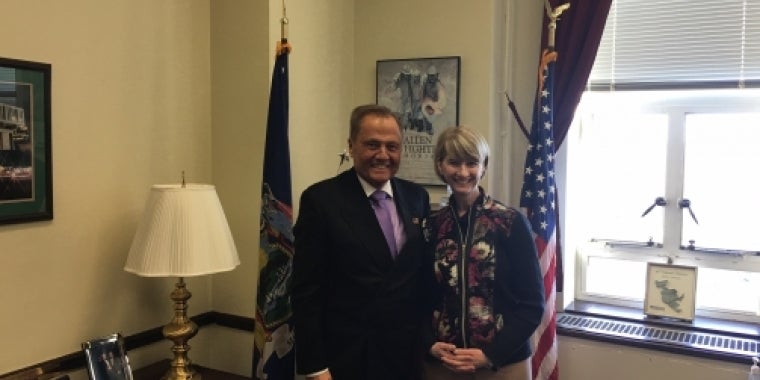 Senator Bonacic is pictured with Chancellor Kristina Johnson.