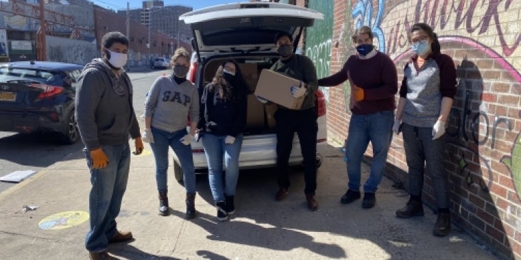 Team Salazar Distributing Food from Bushwick Generator Team Salazar Loading Food Boxes For Distribution