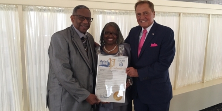 Senator Bonacic is pictured with (L-R), Rev. Julius Collins and his wife Vernice.