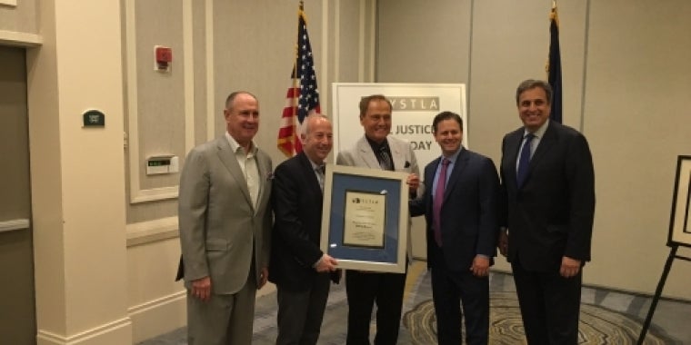 Pictured L-R is Jeffrey Lichtman, Andrew Finkelstein, Senator Bonacic, NYSTLA President Matthew Funk and NYSTLA Board member Jeffrey Bloom.