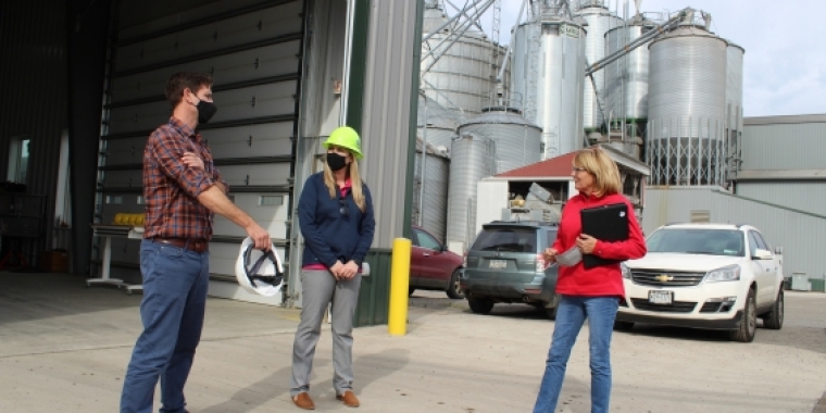 Todd DuMond, owner of DuMond Ag, Executive Assistant Katlyn Anderson, and Senator Pam Helming. DuMond Farms Senator Helming