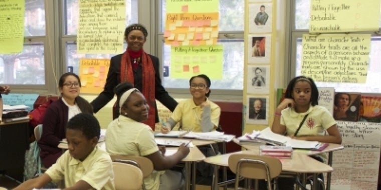 Senator Montgomery meets with Principal Anne-Marie Malcolm and students from Madiba Prep Middle School of Social Justice and Innovation Senator Velmanette Montgomery and Assemblyman David Weprin Push Bill To End Mayoral Control of NYC Schools
