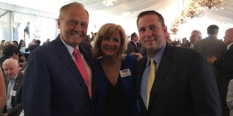 Senator Bonacic is pictured with (L-R), Maureen Halahan, President and CEO of the Orange County Partnership and Steve Neuhaus, Orange County Executive.