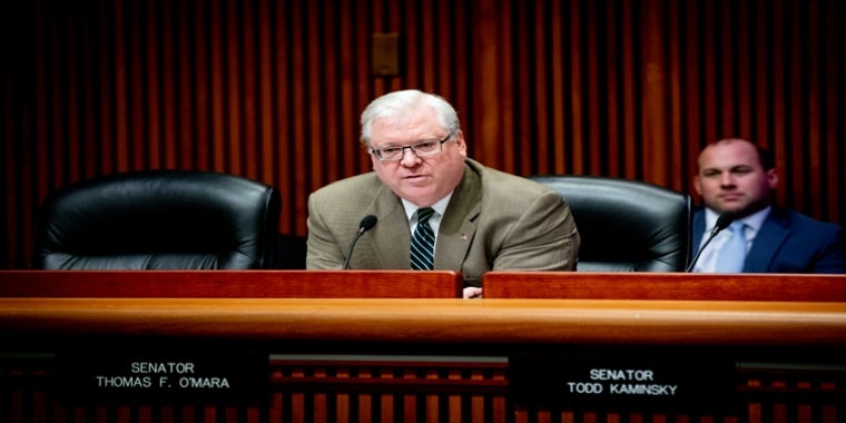 Senator O'Mara called the plan "another new tax and another unfunded state mandate dumped on top of what’s already one of the biggest piles of taxes and unfunded mandates in America."   Senator O'Mara called the plan "another new tax and another unfunded state mandate dumped on top of what’s already one of the biggest piles of taxes and unfunded mandates in America."