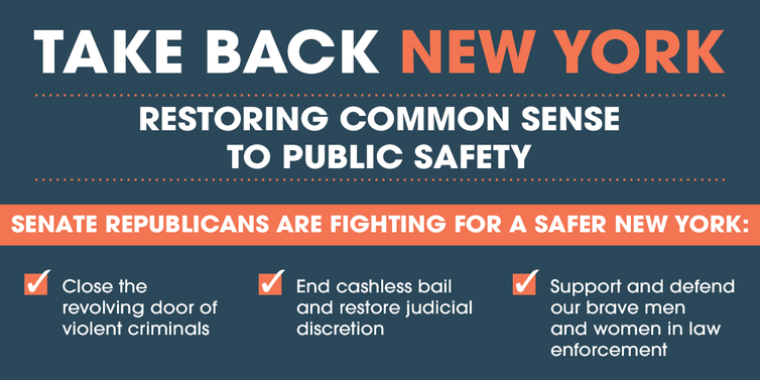 They have emboldened the criminal element throughout this state through failed bail reform, lenient parole policies, an out-of-control Parole Board, cowing to the ‘defund the police’ movement, and an overall careless approach to criminal justice.”  