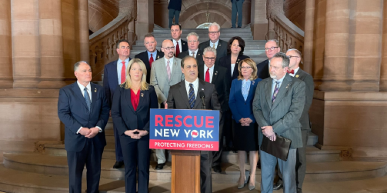 "We see New York becoming less safe, less affordable, less economically competitive, less responsible, and far less free and hopeful for the future," said Senator O'Mara. They see New York becoming less safe, less affordable, less economically competitive, less responsible, and far less free and hopeful for the future.