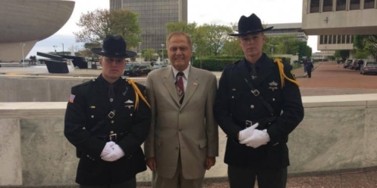 Senator Bonacic is pictured with Sheriff’s Deputies from Orange County. Pictured L-R are Michael Muller and Keith Slesinski.