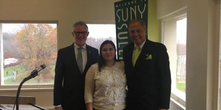 Senator Bonacic is pictured with Rosemary Guerra and SUNY Sullivan President Jay Quaintance.