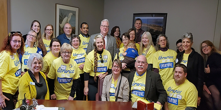 Members of the Southern Tier Library System met with Senator O'Mara in his Albany office during the statewide Library Advocacy Day at the Capitol.