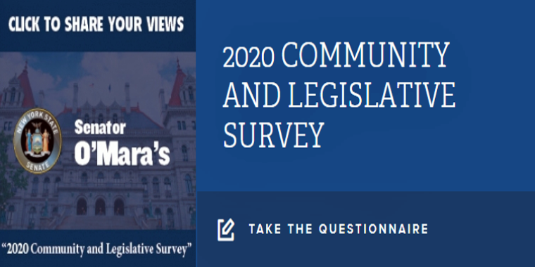“This annual survey helps provide meaningful and useful snapshots of what’s on the minds of area residents paying attention to state government and willing to give some thought to the choices being debated and decided in Albany,” said Senator O’Mara. “This annual survey helps provide meaningful and useful snapshots of what’s on the minds of area residents paying attention to state government and willing to give some thought to the choices being debated and decided in Albany,” said Senator O’Mara.