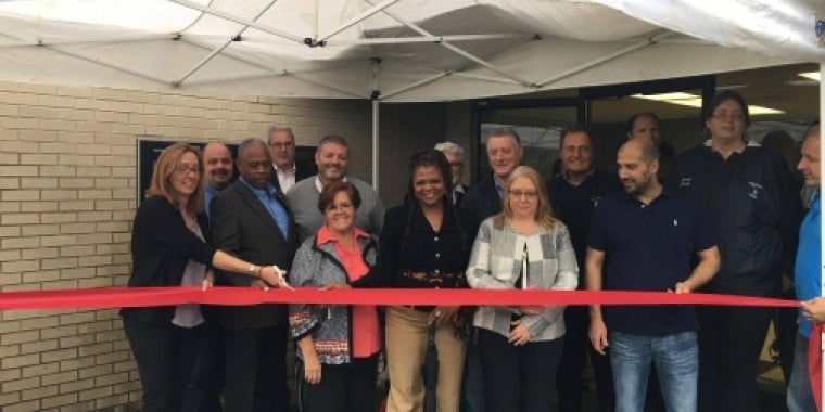 Pictured L-R is Village Trustee Jill Weyer. George Christian from Rep. Faso’s Office, Village of Monticello Manager Dave Sager, Village Trustee Carmen Rue, Village Trustee Aleta Lyman, Town of Thompson Supervisor William Rieber, a representative from the USDA, Senator Bonacic, Village Trustee George Nikolados, and Ronda Falkena of the USDA.
