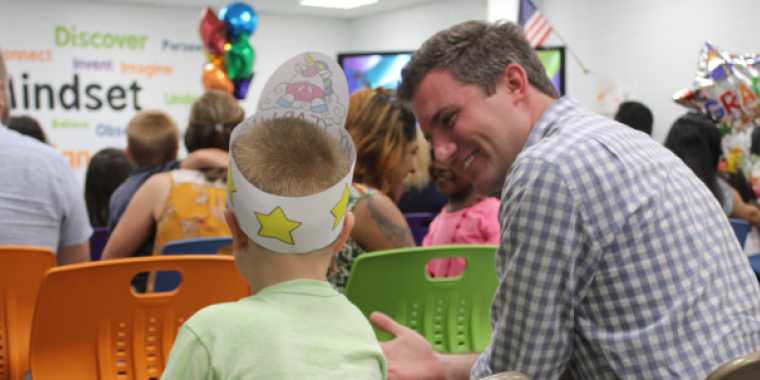 Senator James Skoufis congratulates a Chester UPK student on completing their school year. Senator James Skoufis congratulates a Chester UPK student on completing their school year.