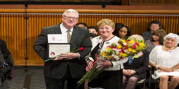 Senator O'Mara and 2018 "Woman of Distinction" Kathryn J. Boor, Dean of the College of Agriculture and Life Sciences at Cornell University.