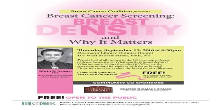 Breast Cancer Coalition of Rochester holding free informational