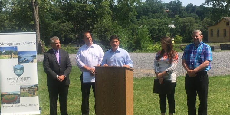 Senator George Amedore joined local officials to announce funding for the Montgomery County Bike Trail Restoration Project.