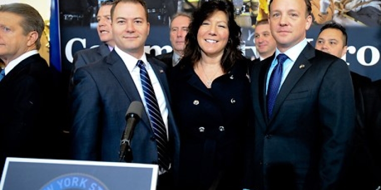 Senator Serino is pictured above with Senator Robert Ortt, Chair of the Committee on Mental Health and Developmental Disabilities and Senator Tom Croci, Chair of the Senate Committee on Veterans, Homeland Security and Military Affairs.