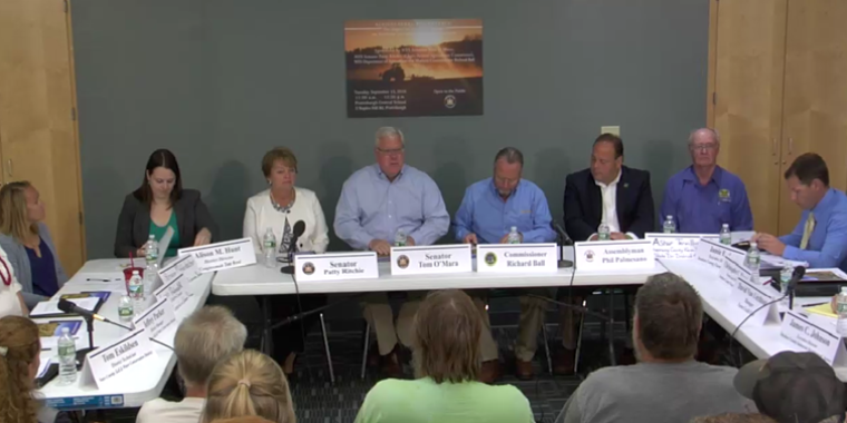 Senator O'Mara was joined by NYS Agriculture Commissioner Richard Ball, State Senate Agriculture Committee Chair Patty Ritchie and other local, state and federal representatives at a "Drought Forum" on September 13th in Prattsburgh (Steuben County).