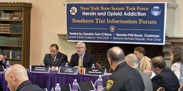 Senator O'Mara brought the task force to Elmira for a hearing in 2014.