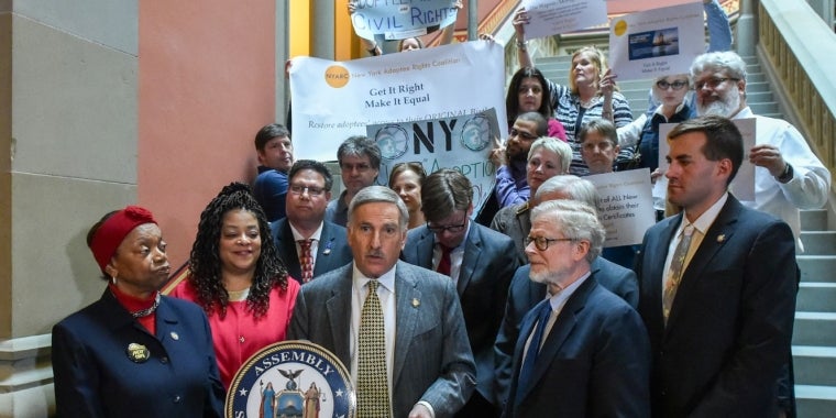 State Sen. Velmanette Montogmery, left, is the prime sponsor of a bill in the senate that establishes the right of adoptees to receive a certified copy of their birth certificate upon reaching the age of 18.
