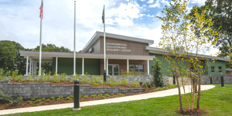 The 8,000-square-foot Environmental Education and Resiliency Center offers hands-on learning on the topics of storm resiliency and environmental management; provides space for community outreach; and serves as an emergency coordination center during disaster response.