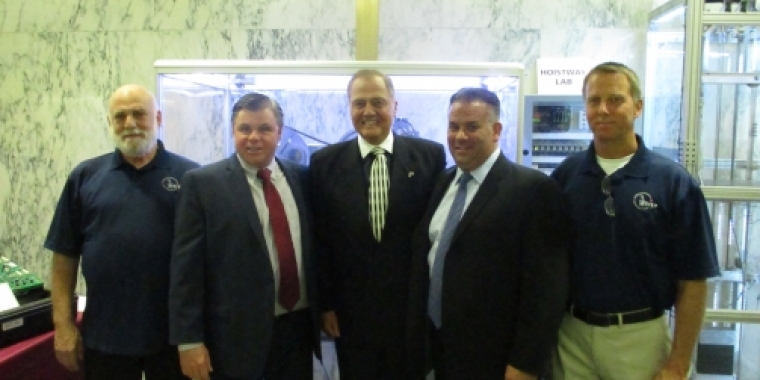 Senator Bonacic is pictured with (L-R), Roy Francesconi of NEIEP, Michael Halpin and Lenny Legotti of the International Union of Elevator Constructors, and Ron McKay of NEIEP.