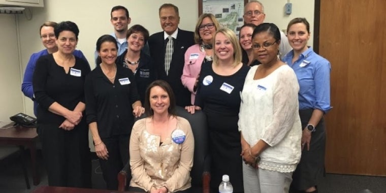 Senator Bonacic is pictured with representatives from the New York Organization  of Nurse Executives and Leaders in his Albany office.