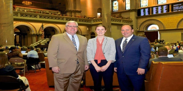 Senator O'Mara, Margaret Badding and Assemblyman Palmesano at the Capitol.