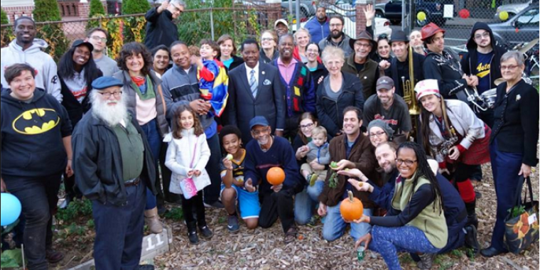 Senator Jesse Hamilton, NYC Council Member Mathieu Eugene, community residents and the awesome team behind the Maple Street Community Garden