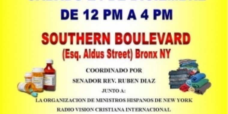 SENADOR REV. RUBEN DIAZ INVITA A PARTICIPAR EN MARATON DE AYUDA PARA LA REPUBLICA DOMINICANA