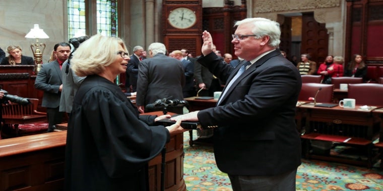 On the floor of the historic Senate Chamber in Albany today, New York State Chief Judge Janet DiFiore administered the Oath of Office to Senator O'Mara as he begins his fourth consecutive term representing the residents of the 58th Senate District.