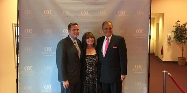 Senator Bonacic is pictured with (L-R), Orange County Executive Steve Neuhaus and Orange County Chamber of Commerce President Lynn Cione