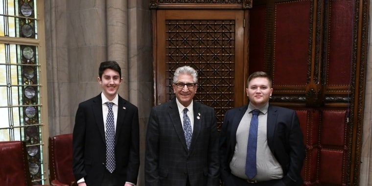 Pictured L-R: with Jackson Casey, Senator Jim Tedisco and Nicholas Scavone
