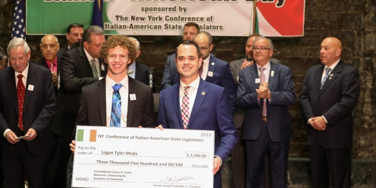 Logan Meda and Senator Carlucci